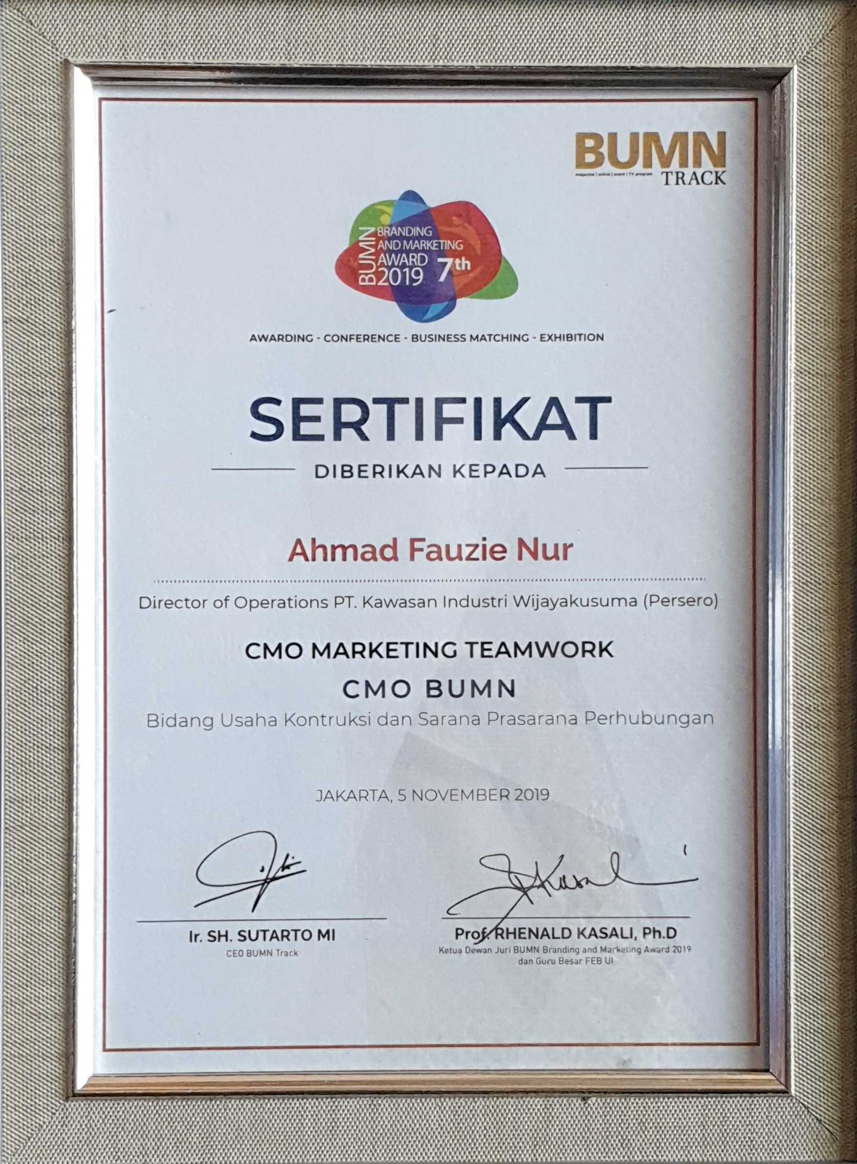 KIW BUMN Branding & Marketing Award 2019