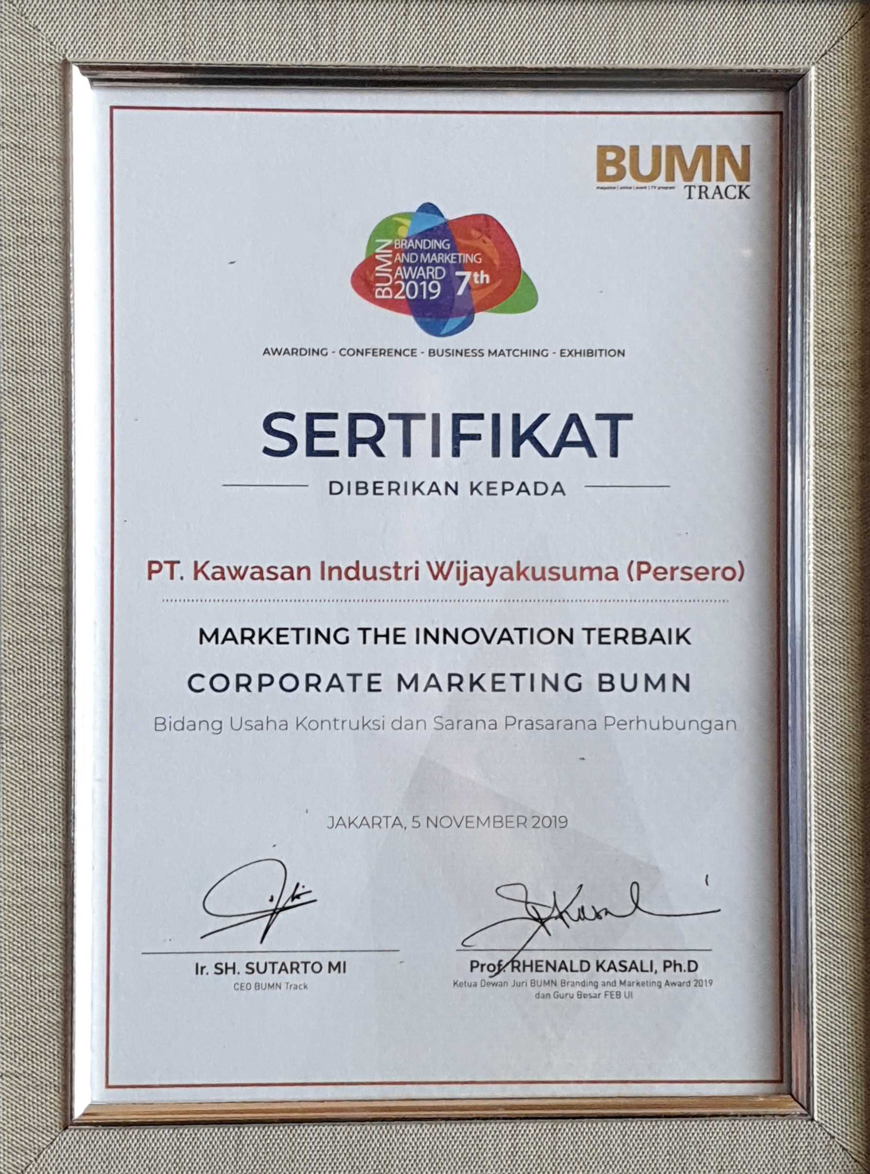 PT KIW BUMN Branding & Marketing Award 2019